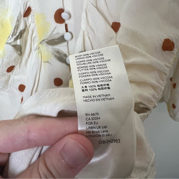 Free People Date Night Draped Mini Dress Sunshine Floral PolkaDot Long Sleeve XS - Picture 10 of 10